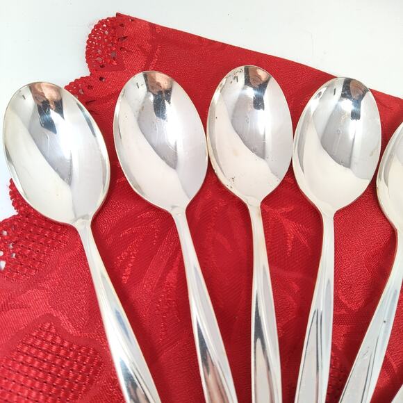 13X Tbsp Tsp WM Rogers Silverplate 1960 MCM Sea Spray Flatware Table TeaSpoons - Picture 3 of 9